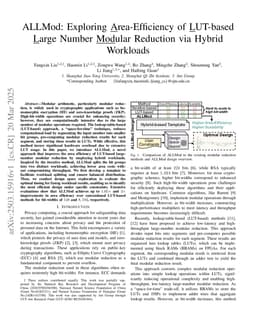 ALLMod: Exploring $\underline{\mathbf{A}}$rea-Efficiency of $\underline{\mathbf{L}}$UT-based $\underline{\mathbf{L}}$arge Number $\underline{\mathbf{Mod}}$ular Reduction via Hybrid Workloads