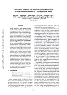 From Chaos to Order: The Atomic Reasoner Framework for Fine-grained Reasoning in Large Language Models