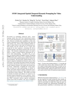 STOP: Integrated Spatial-Temporal Dynamic Prompting for Video Understanding