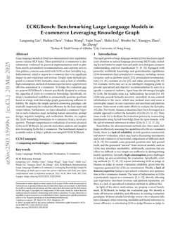 ECKGBench: Benchmarking Large Language Models in E-commerce Leveraging Knowledge Graph