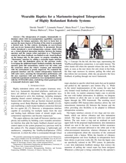 Wearable Haptics for a Marionette-inspired Teleoperation of Highly Redundant Robotic Systems