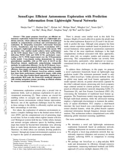 SenseExpo: Efficient Autonomous Exploration with Prediction Information from Lightweight Neural Networks