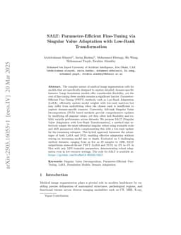 SALT: Singular Value Adaptation with Low-Rank Transformation