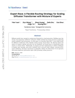 Expert Race: A Flexible Routing Strategy for Scaling Diffusion Transformer with Mixture of Experts