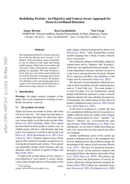 Redefining Toxicity: An Objective and Context-Aware Approach for Stress-Level-Based Detection