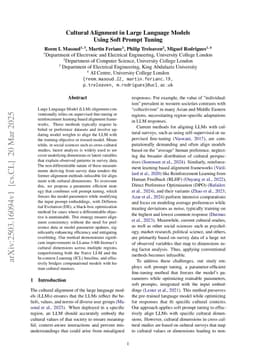 Cultural Alignment in Large Language Models Using Soft Prompt Tuning
