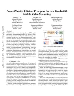 PromptMobile: Efficient Promptus for Low Bandwidth Mobile Video Streaming