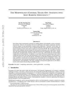 The Morphology-Control Trade-Off: Insights into Soft Robotic Efficiency