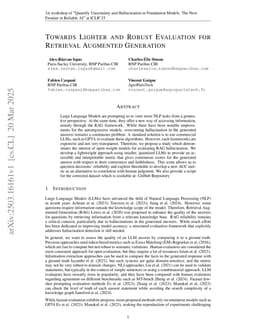 Towards Lighter and Robust Evaluation for Retrieval Augmented Generation