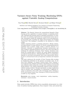 Variance-Aware Noisy Training: Hardening DNNs against Unstable Analog Computations