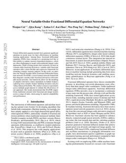 Neural Variable-Order Fractional Differential Equation Networks