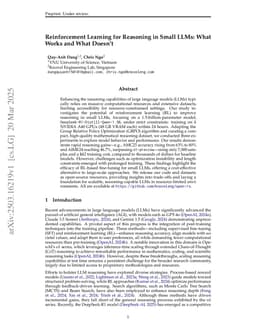 Reinforcement Learning for Reasoning in Small LLMs: What Works and What Doesn't