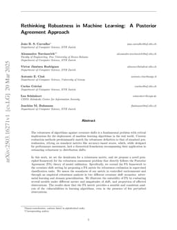 Rethinking Robustness in Machine Learning: A Posterior Agreement Approach