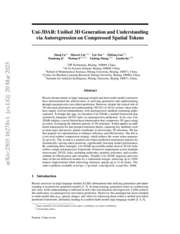 Uni-3DAR: Unified 3D Generation and Understanding via Autoregression on Compressed Spatial Tokens