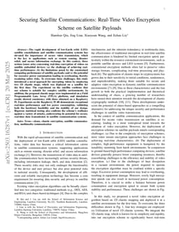 Securing Satellite Communications: Real-Time Video Encryption Scheme on Satellite Payloads