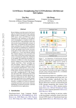 LLM Braces: Straightening Out LLM Predictions with Relevant Sub-Updates