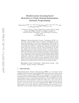 Reinforcement Learning-based Heuristics to Guide Domain-Independent Dynamic Programming