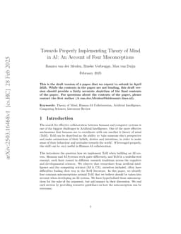Towards properly implementing Theory of Mind in AI systems: An account of four misconceptions