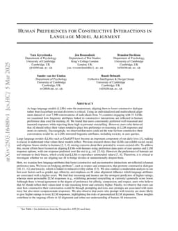Human Preferences for Constructive Interactions in Language Model Alignment