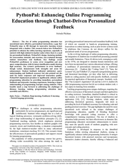 PythonPal: Enhancing Online Programming Education through Chatbot-Driven Personalized Feedback