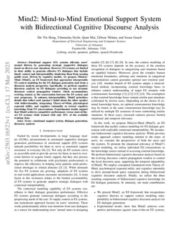 Mind2: Mind-to-Mind Emotional Support System with Bidirectional Cognitive Discourse Analysis