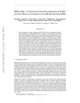 HDLCoRe: A Training-Free Framework for Mitigating Hallucinations in LLM-Generated HDL