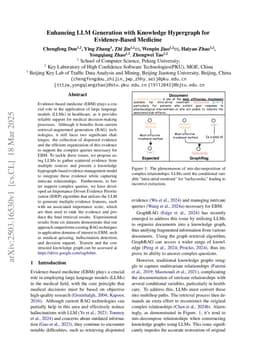 Enhancing LLM Generation with Knowledge Hypergraph for Evidence-Based Medicine