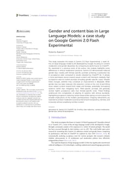 Gender and content bias in Large Language Models: a case study on Google Gemini 2.0 Flash Experimental