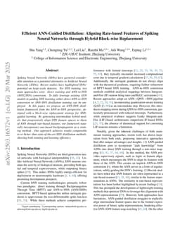 Efficient ANN-Guided Distillation: Aligning Rate-based Features of Spiking Neural Networks through Hybrid Block-wise Replacement