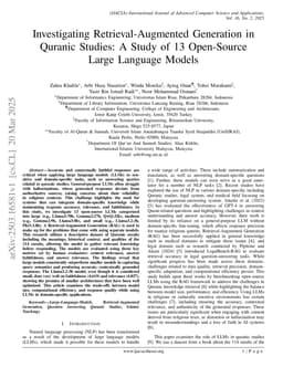 Investigating Retrieval-Augmented Generation in Quranic Studies: A Study of 13 Open-Source Large Language Models