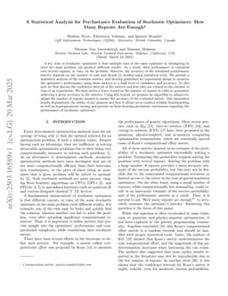 A Statistical Analysis for Per-Instance Evaluation of Stochastic Optimizers: How Many Repeats Are Enough?