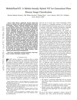 MobilePlantViT: A Mobile-friendly Hybrid ViT for Generalized Plant Disease Image Classification