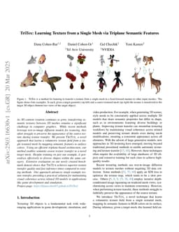TriTex: Learning Texture from a Single Mesh via Triplane Semantic Features