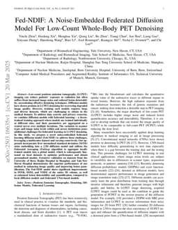 Fed-NDIF: A Noise-Embedded Federated Diffusion Model For Low-Count Whole-Body PET Denoising