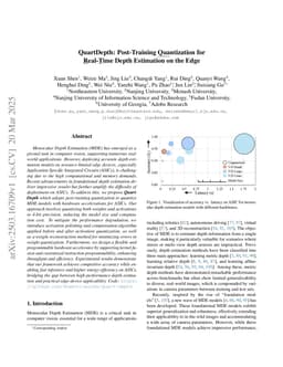 QuartDepth: Post-Training Quantization for Real-Time Depth Estimation on the Edge