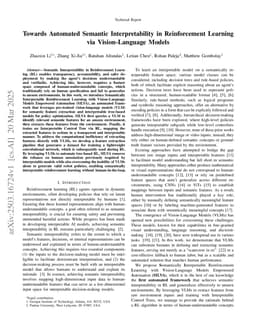 Towards Automated Semantic Interpretability in Reinforcement Learning via Vision-Language Models