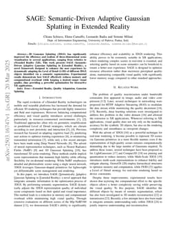 SAGE: Semantic-Driven Adaptive Gaussian Splatting in Extended Reality