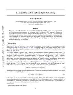 A Learnability Analysis on Neuro-Symbolic Learning