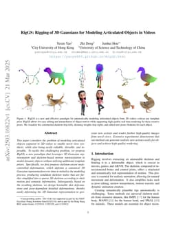 RigGS: Rigging of 3D Gaussians for Modeling Articulated Objects in Videos