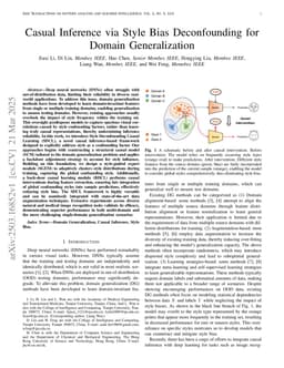 Casual Inference via Style Bias Deconfounding for Domain Generalization