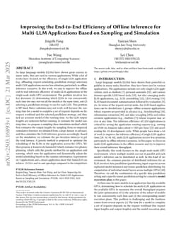 Improving the End-to-End Efficiency of Offline Inference for Multi-LLM Applications Based on Sampling and Simulation