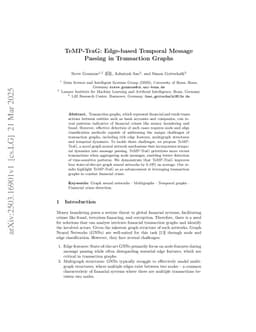 TeMP-TraG: Edge-based Temporal Message Passing in Transaction Graphs