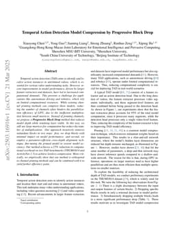 Temporal Action Detection Model Compression by Progressive Block Drop