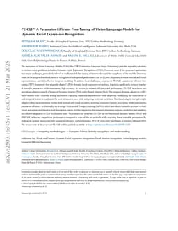 PE-CLIP: A Parameter-Efficient Fine-Tuning of Vision Language Models for Dynamic Facial Expression Recognition