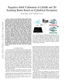 Targetless 6DoF Calibration of LiDAR and 2D Scanning Radar Based on Cylindrical Occupancy