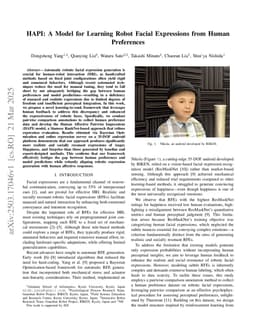 HAPI: A Model for Learning Robot Facial Expressions from Human Preferences