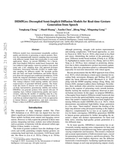 DIDiffGes: Decoupled Semi-Implicit Diffusion Models for Real-time Gesture Generation from Speech