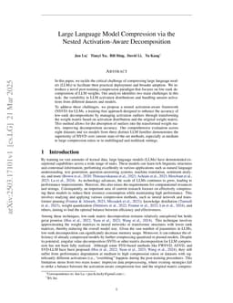 Large Language Model Compression via the Nested Activation-Aware Decomposition