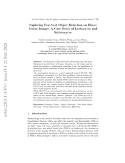 Exploring Few-Shot Object Detection on Blood Smear Images: A Case Study of Leukocytes and Schistocytes