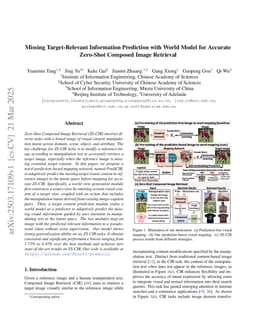 Missing Target-Relevant Information Prediction with World Model for Accurate Zero-Shot Composed Image Retrieval